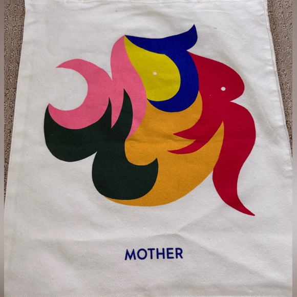 NWT MOTHER brand white reusable tote bag - Picture 2 of 6